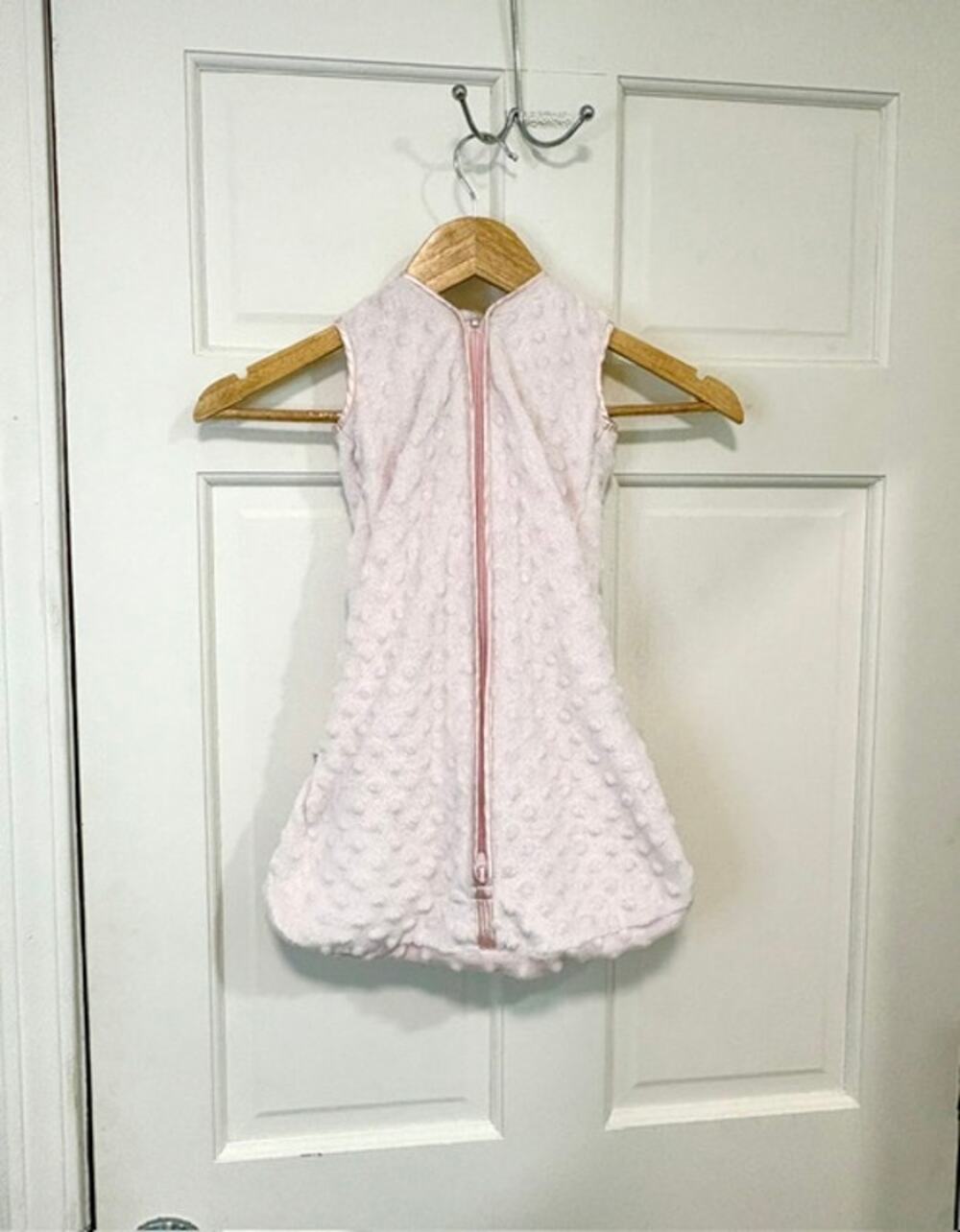 Halo Sleep Sack Swaddle Newborn Pink 0-3 Months Wearable Blanket Plush Dot Minky